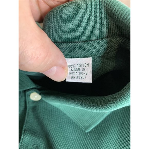 Augusta National Golf Shop 60s Two Ply  Mens Polo Shirt XL Green SS Collared - Picture 9 of 9